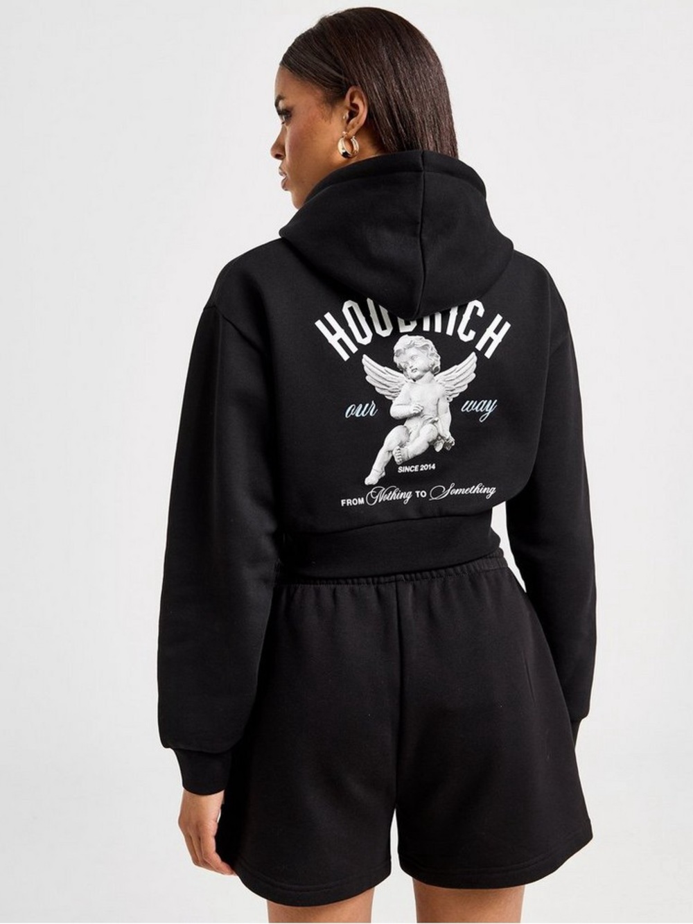 HOODRICH - WOMEN'S GLOW ANGEL CROPPED HOODIE IN BLACK - Picture 2 of 13